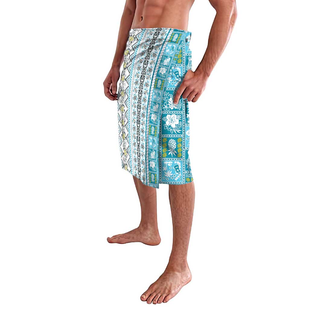 Hawaii Makahiki Turtle Lavalava Blue Tapa Pattern - Polynesian Pride