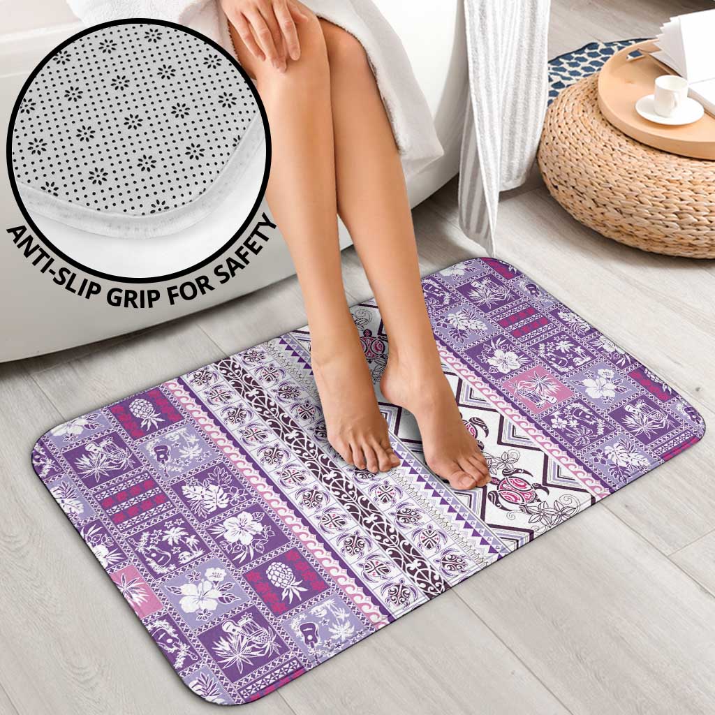 Hawaii Makahiki Turtle Bathroom Set Violet Tapa Pattern - Polynesian Pride
