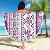 Hawaii Makahiki Turtle Beach Blanket Violet Tapa Pattern LT05 - Polynesian Pride