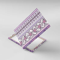 Hawaii Makahiki Turtle Canvas Wall Art Violet Tapa Pattern LT05 With Frame Violet - Polynesian Pride