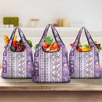 Hawaii Makahiki Turtle Grocery Bag Violet Tapa Pattern - Polynesian Pride