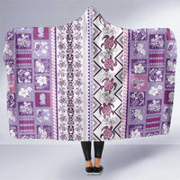 Hawaii Makahiki Turtle Hooded Blanket Violet Tapa Pattern LT05 One Size Violet - Polynesian Pride