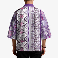 Hawaii Makahiki Turtle Kimono Violet Tapa Pattern - Polynesian Pride