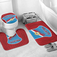 Malaita Province Day Bathroom Set Unique Style LT05 Mat Set Only (3 pcs) One Size Blue - Polynesian Pride