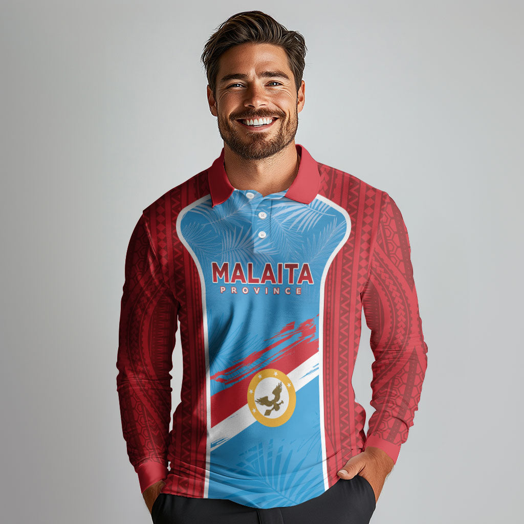 Personalised Malaita Province Day Long Sleeve Polo Shirt Unique Style LT05 - Polynesian Pride