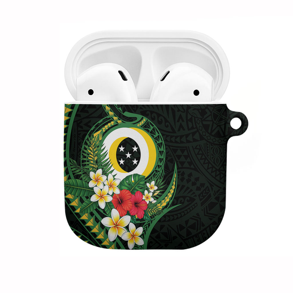 Solomon Islands Western Province AirPods Case Polynesian Pattern With Tropical Flowers