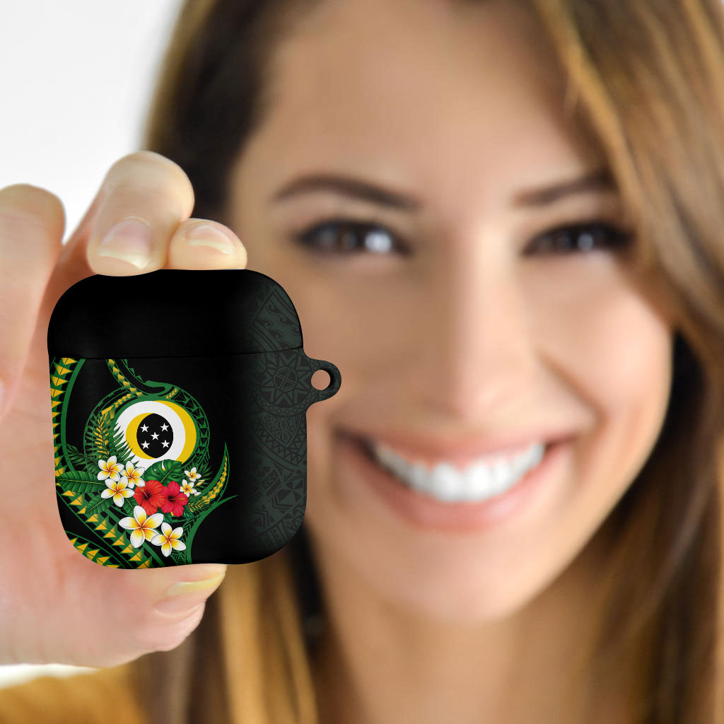 Solomon Islands Western Province AirPods Case Polynesian Pattern With Tropical Flowers