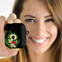 Solomon Islands Western Province AirPods Case Polynesian Pattern With Tropical Flowers