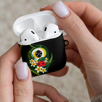 Solomon Islands Western Province AirPods Case Polynesian Pattern With Tropical Flowers