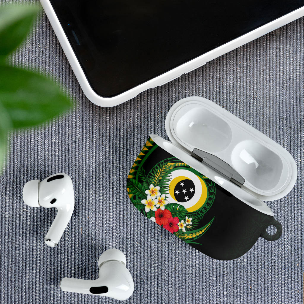 Solomon Islands Western Province AirPods Case Polynesian Pattern With Tropical Flowers