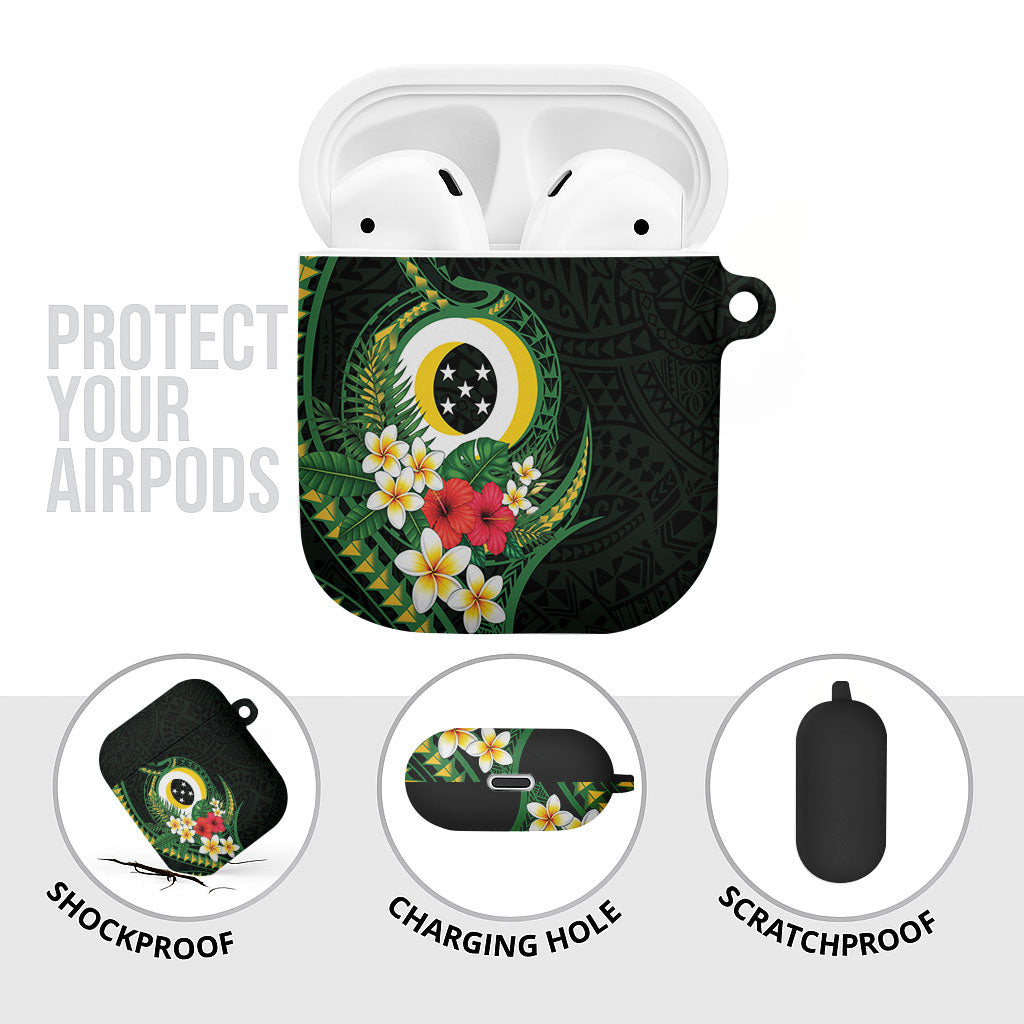 Solomon Islands Western Province AirPods Case Polynesian Pattern With Tropical Flowers