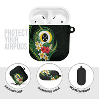 Solomon Islands Western Province AirPods Case Polynesian Pattern With Tropical Flowers