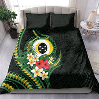 Solomon Islands Western Province Bedding Set Polynesian Pattern With Tropical Flowers LT05 - Polynesian Pride