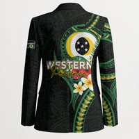 Solomon Islands Western Province Blazer Polynesian Pattern With Tropical Flowers LT05 - Polynesian Pride