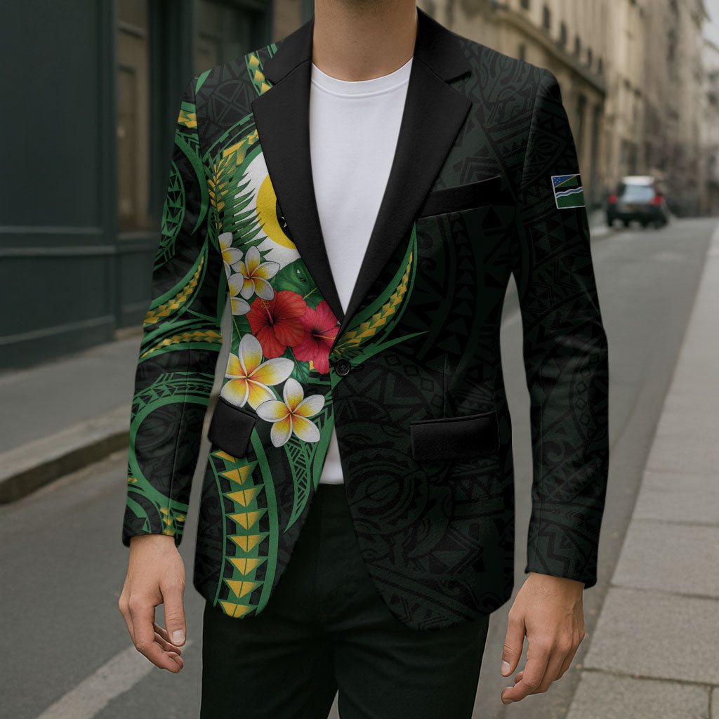 Solomon Islands Western Province Blazer Polynesian Pattern With Tropical Flowers LT05 - Polynesian Pride