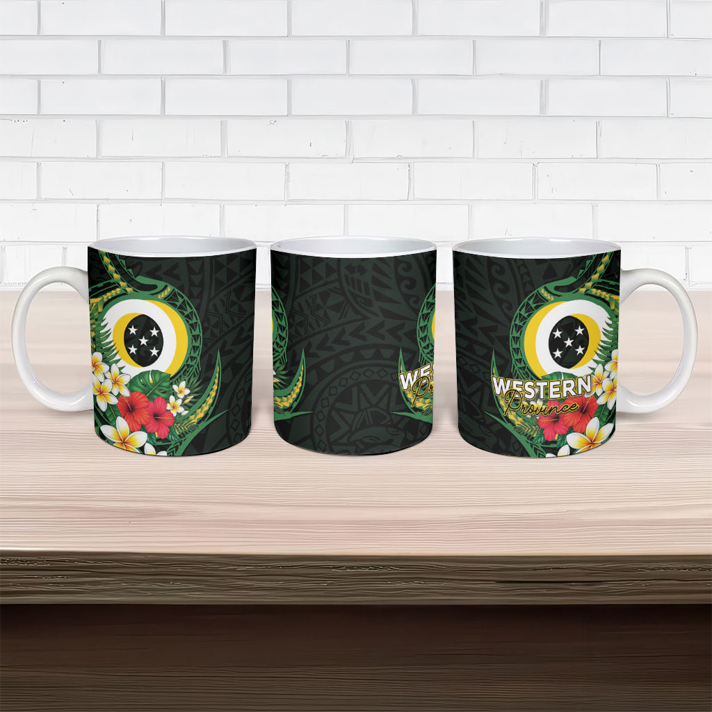 Solomon Islands Western Province Ceramic Mug Polynesian Pattern With Tropical Flowers LT05 - Polynesian Pride