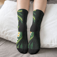 Solomon Islands Western Province Crew Socks Polynesian Pattern With Tropical Flowers LT05 - Polynesian Pride