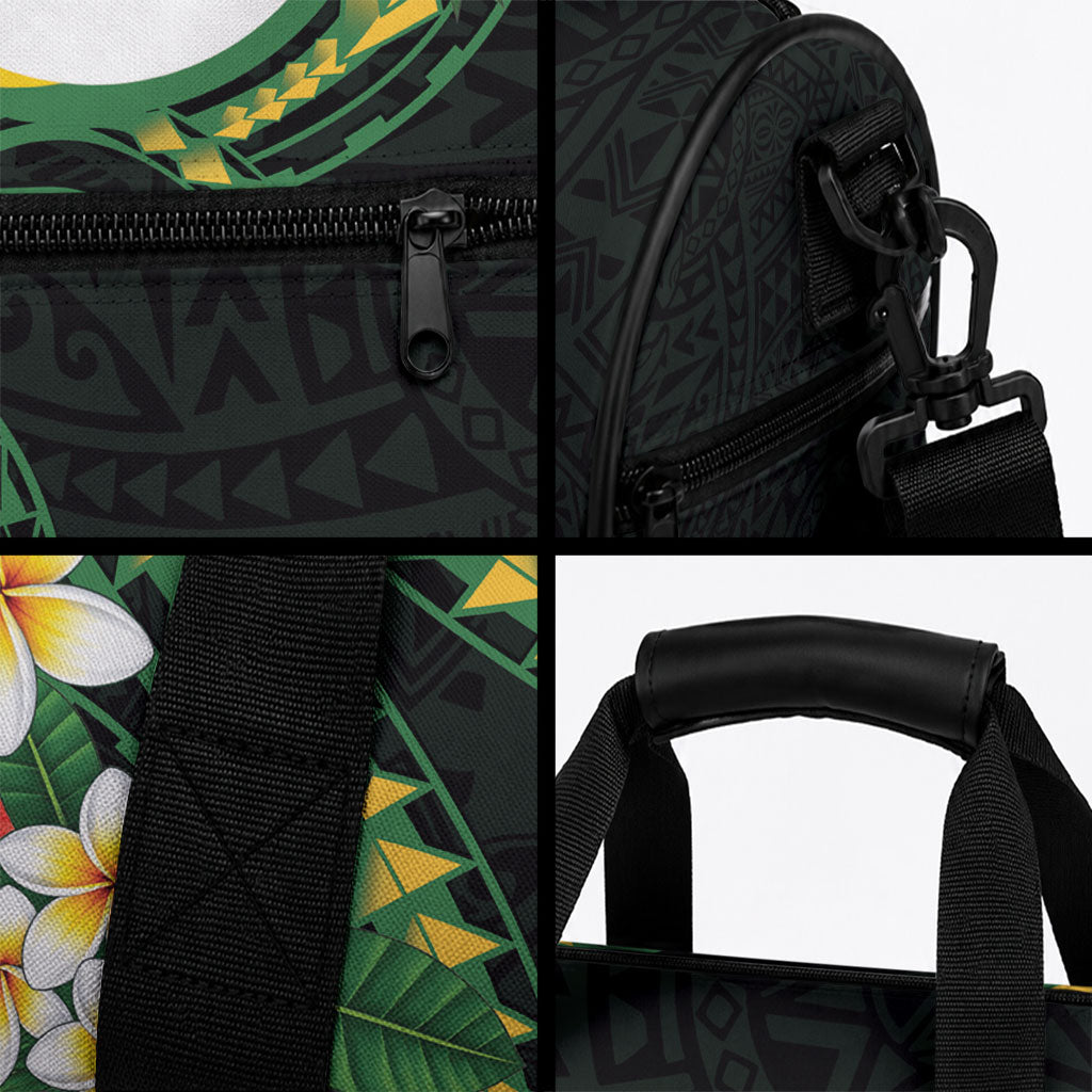 Solomon Islands Western Province Duffle Bag Polynesian Pattern With Tropical Flowers LT05 - Polynesian Pride