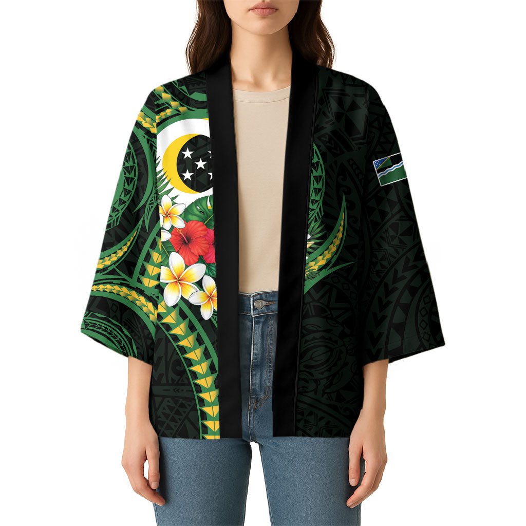 Solomon Islands Western Province Kimono Polynesian Pattern With Tropical Flowers LT05 - Polynesian Pride