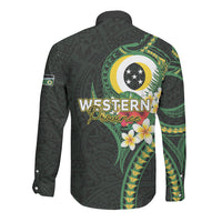 Solomon Islands Western Province Long Sleeve Button Shirt Polynesian Pattern With Tropical Flowers LT05 - Polynesian Pride