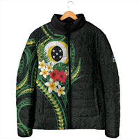 Solomon Islands Western Province Padded Jacket Polynesian Pattern With Tropical Flowers LT05 - Polynesian Pride