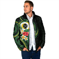 Solomon Islands Western Province Padded Jacket Polynesian Pattern With Tropical Flowers LT05 - Polynesian Pride