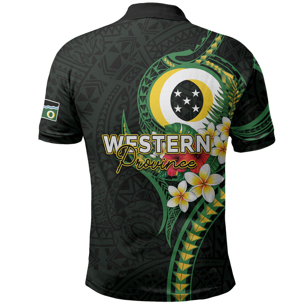 Solomon Islands Western Province Polo Shirt Polynesian Pattern With Tropical Flowers LT05 - Polynesian Pride