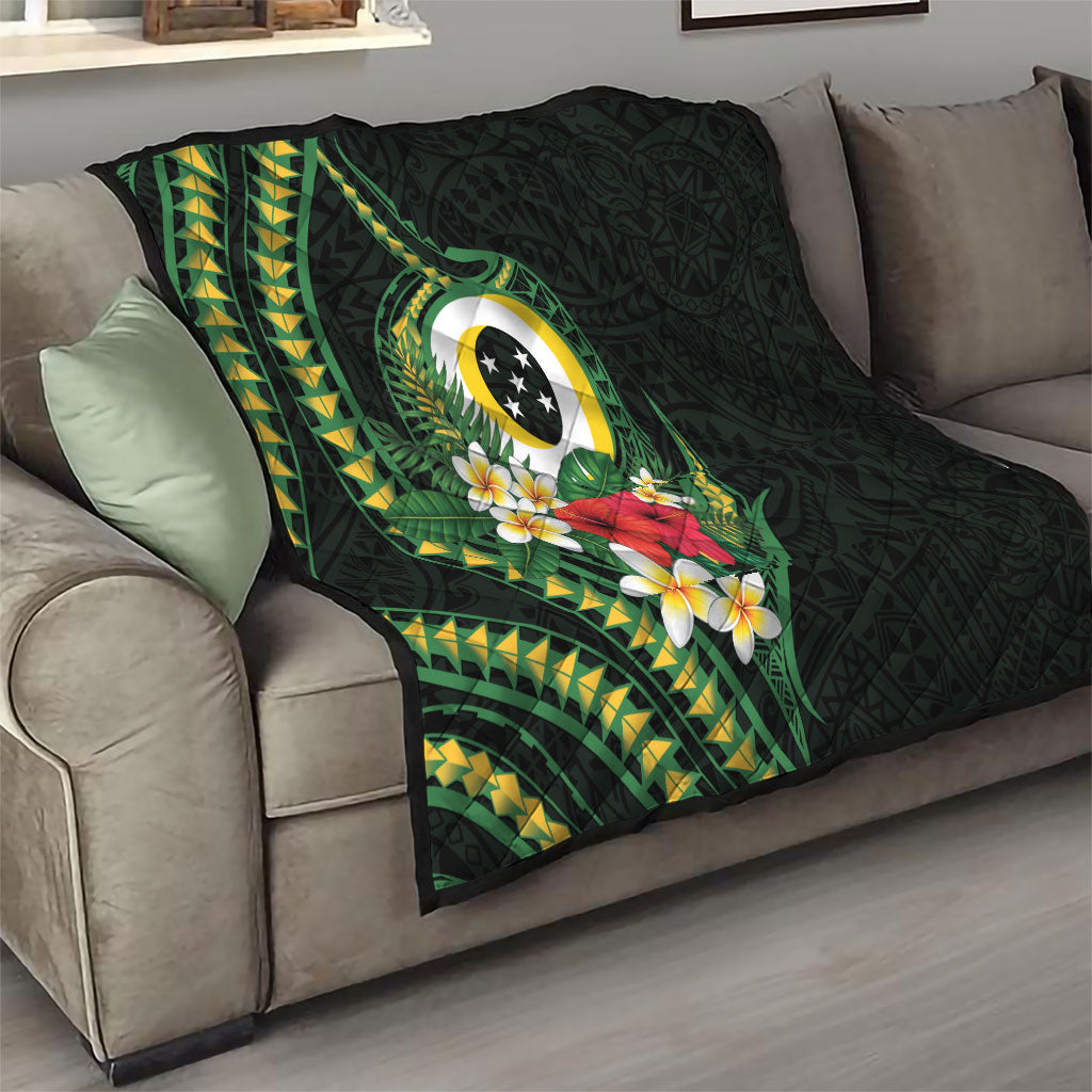 Solomon Islands Western Province Quilt Polynesian Pattern With Tropical Flowers LT05 - Polynesian Pride