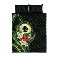 Solomon Islands Western Province Quilt Bed Set Polynesian Pattern With Tropical Flowers LT05 - Polynesian Pride