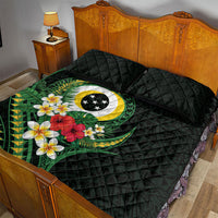 Solomon Islands Western Province Quilt Bed Set Polynesian Pattern With Tropical Flowers LT05 - Polynesian Pride
