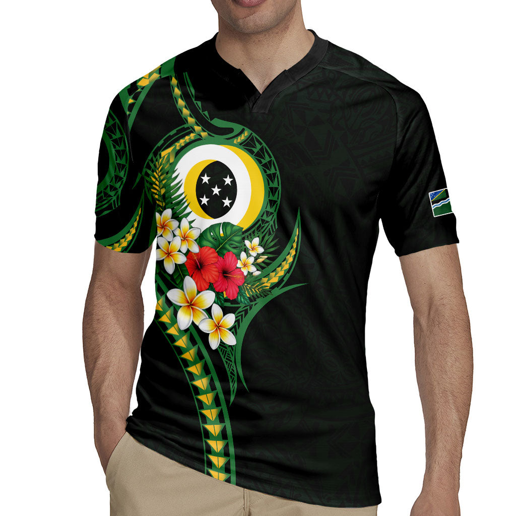 Solomon Islands Western Province Rugby Jersey Polynesian Pattern With Tropical Flowers LT05 - Polynesian Pride