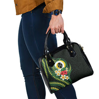 Solomon Islands Western Province Shoulder Handbag Polynesian Pattern With Tropical Flowers LT05 - Polynesian Pride