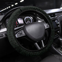 Solomon Islands Western Province Steering Wheel Cover Polynesian Pattern With Tropical Flowers LT05 Universal Fit Green - Polynesian Pride