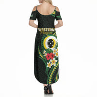 Solomon Islands Western Province Summer Maxi Dress Polynesian Pattern With Tropical Flowers LT05 - Polynesian Pride