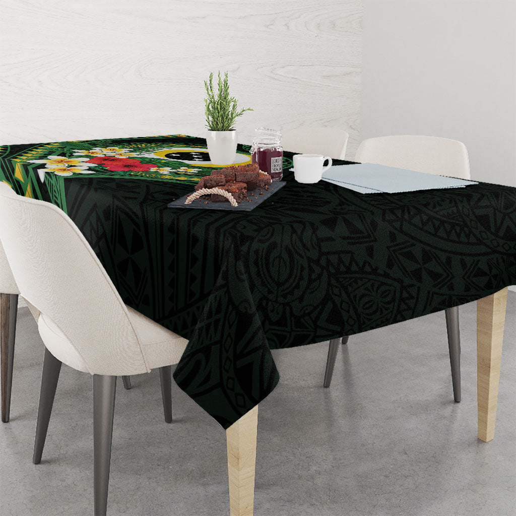 Solomon Islands Western Province Tablecloth Polynesian Pattern With Tropical Flowers LT05 - Polynesian Pride