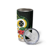 Solomon Islands Western Province Tumbler Cup Polynesian Pattern With Tropical Flowers LT05 - Polynesian Pride