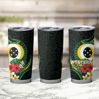 Solomon Islands Western Province Tumbler Cup Polynesian Pattern With Tropical Flowers LT05 - Polynesian Pride