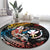 Hawaii And Japan Round Carpet Koi Fish With Kanaka Maoli