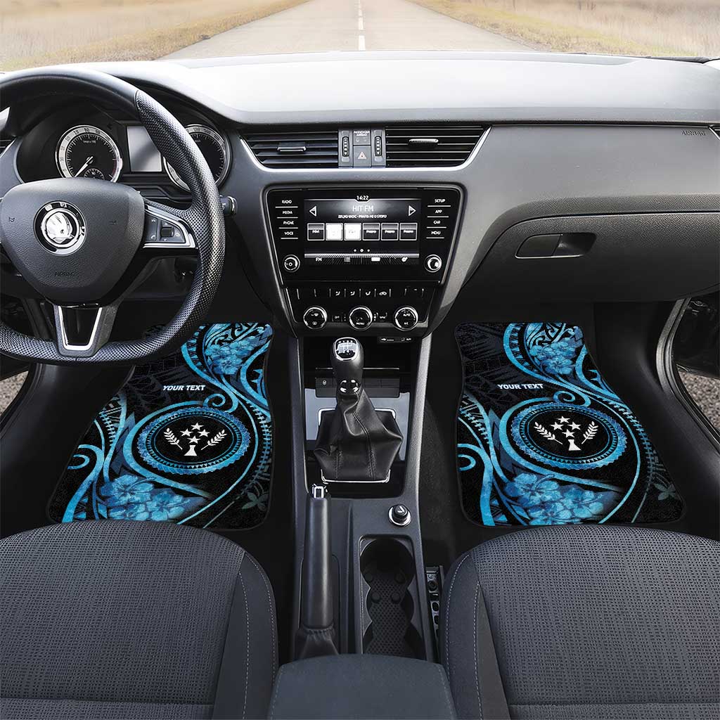 Kosrae Constitution Day Car Mats Ocean Floral Pattern