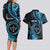 Personalised Kosrae Constitution Day Couples Matching Long Sleeve Bodycon Dress and Hawaiian Shirt Ocean Floral Pattern