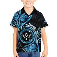 Personalised Kosrae Constitution Day Family Matching Puletasi and Hawaiian Shirt Ocean Floral Pattern
