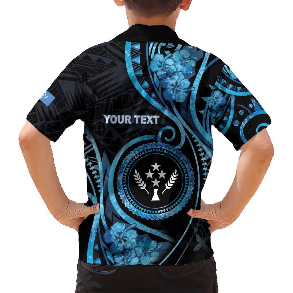 Personalised Kosrae Constitution Day Kid Hawaiian Shirt Ocean Floral Pattern
