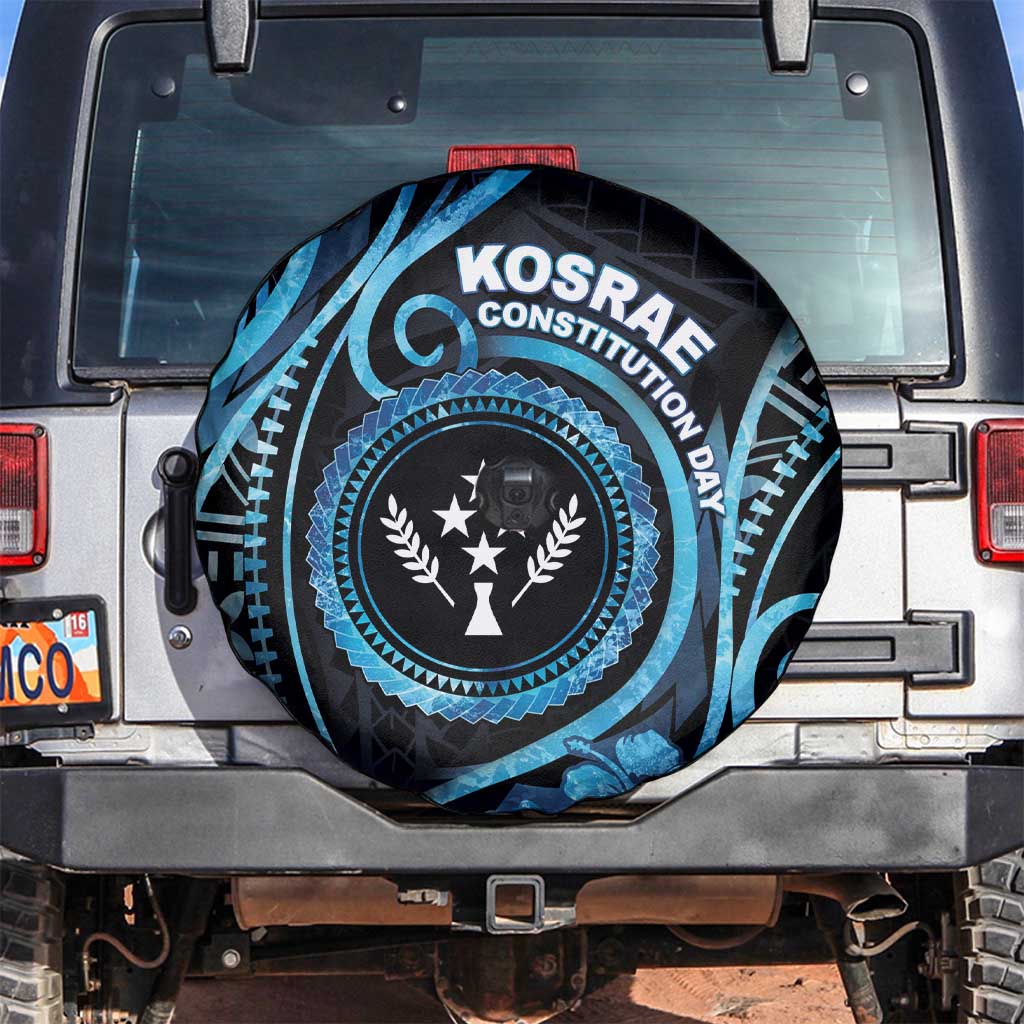 Kosrae Constitution Day Spare Tire Cover Ocean Floral Pattern