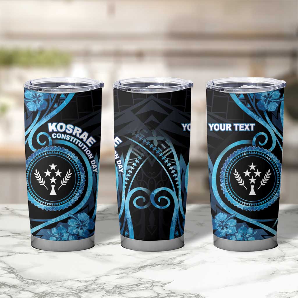Personalised Kosrae Constitution Day Tumbler Cup Ocean Floral Pattern LT05 - Polynesian Pride