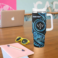 Personalised Kosrae Constitution Day Tumbler With Handle Ocean Floral Pattern LT05 - Polynesian Pride