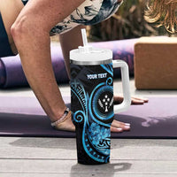 Personalised Kosrae Constitution Day Tumbler With Handle Ocean Floral Pattern LT05 - Polynesian Pride
