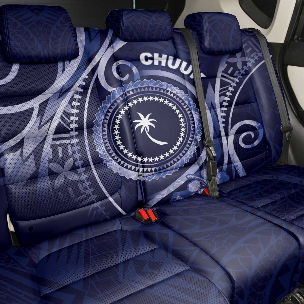 FSM Chuuk Back Car Seat Cover Ocean Floral Pattern