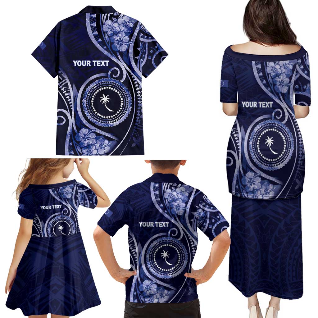 Personalised FSM Chuuk Family Matching Puletasi and Hawaiian Shirt Ocean Floral Pattern LT05 - Polynesian Pride