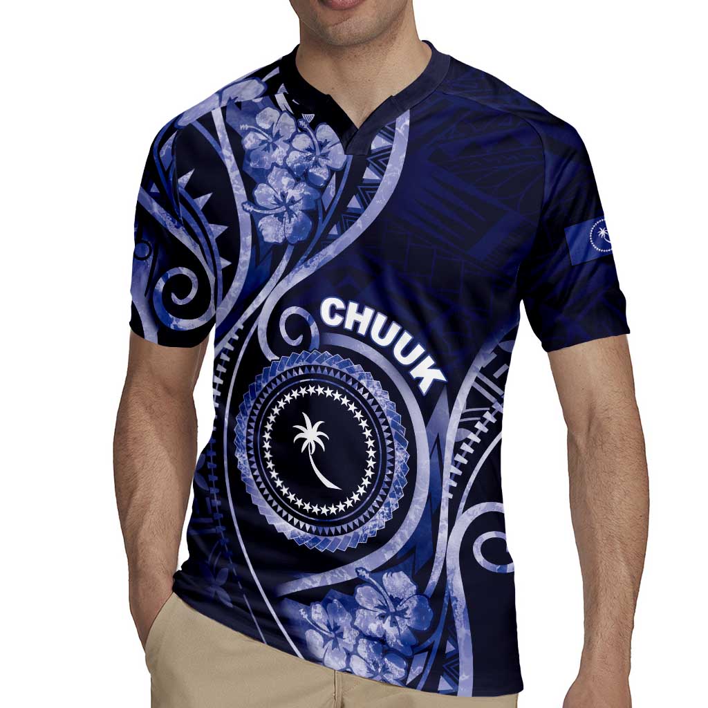 Personalised FSM Chuuk Rugby Jersey Ocean Floral Pattern