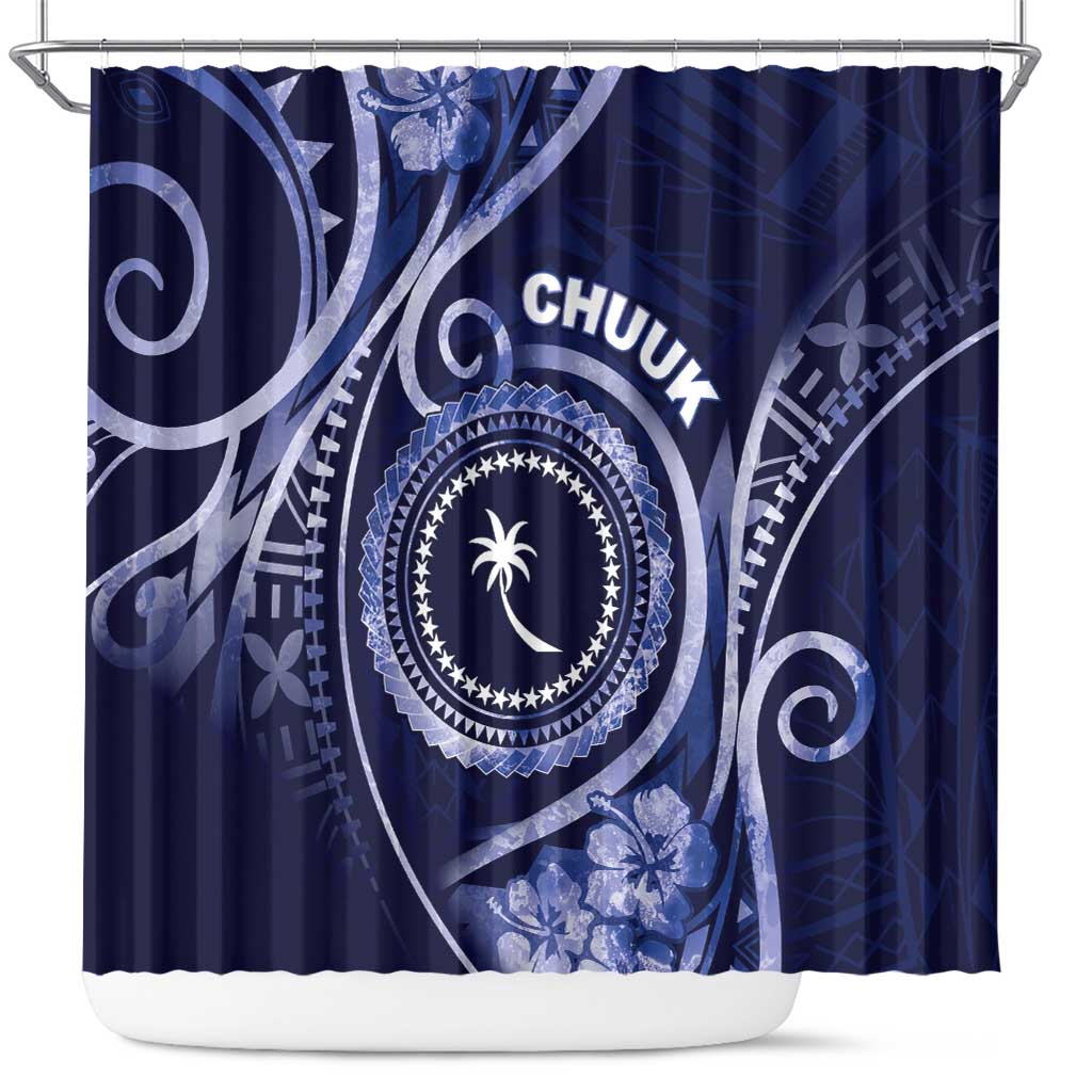 FSM Chuuk Shower Curtain Ocean Floral Pattern